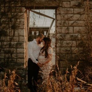 Gold Sparkle Maternity Dress